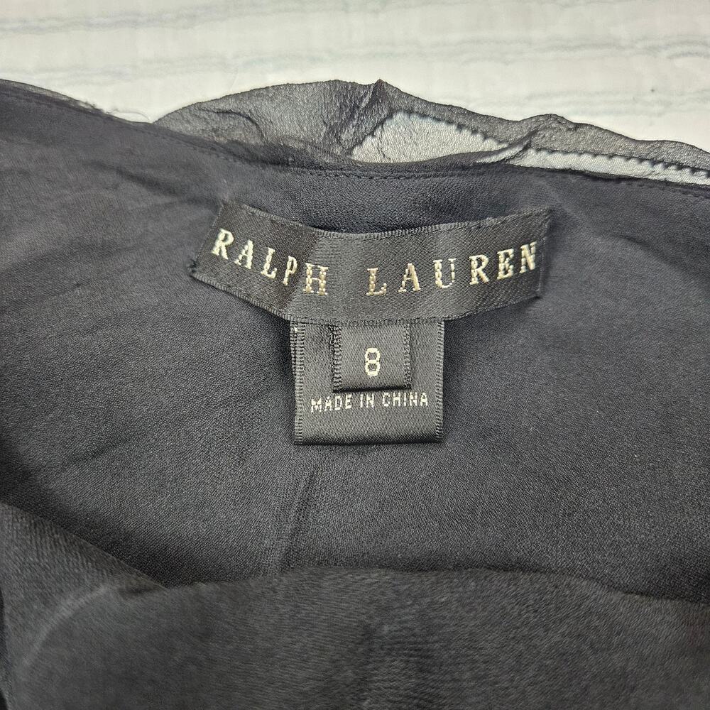 Ralph Lauren Black Label Silk Skirt Asymmetrical Hem Elevated Basic - Size 8 - Picture 2 of 7